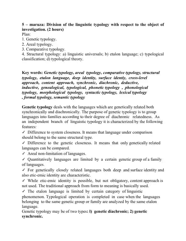 Linguistic Typology