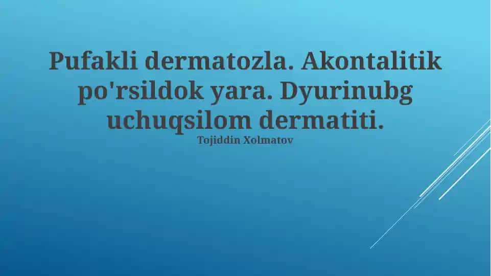 Pufakli dermatozla