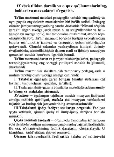 Ta’lim mazmuni