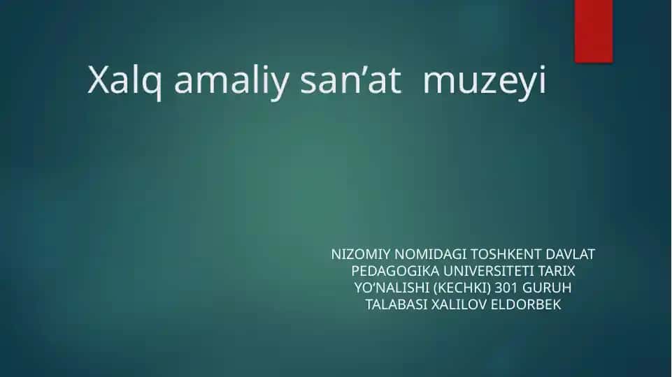 Xalq amaliy san’at muzeyi