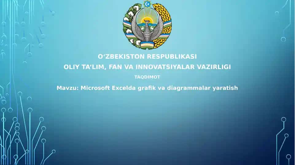 Microsoft Excel Diagrammalar yaratish