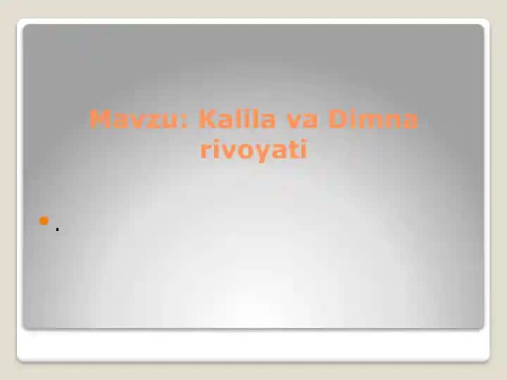 Kalila va Dimna rivoyati