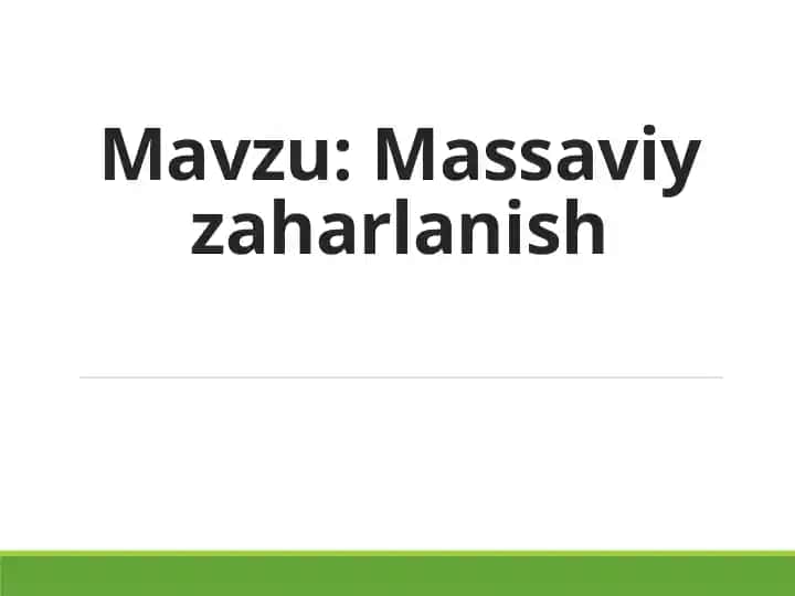 Massaviy zaharlanish