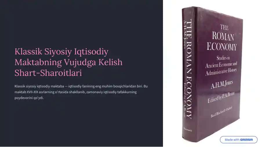 Klassik Siyosiy Iqtisodiy maktab