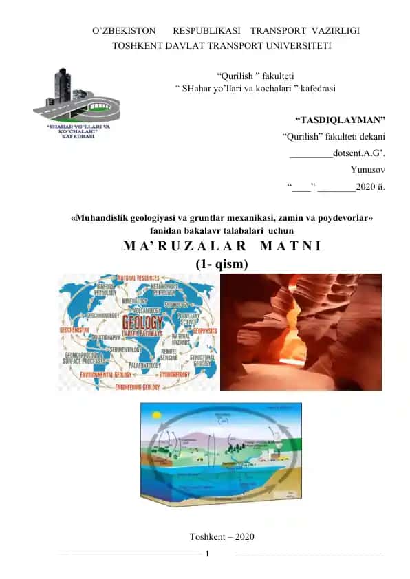 Muhandislik geologiyasi va gruntlar mexanikasi, zamin va poydevorlar