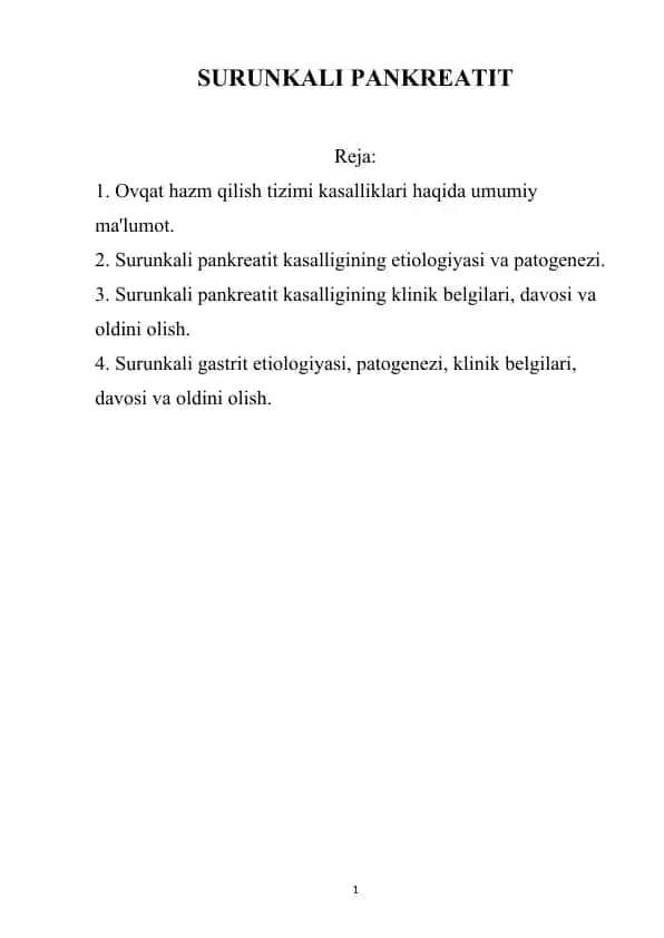 Surunkali pankreatit