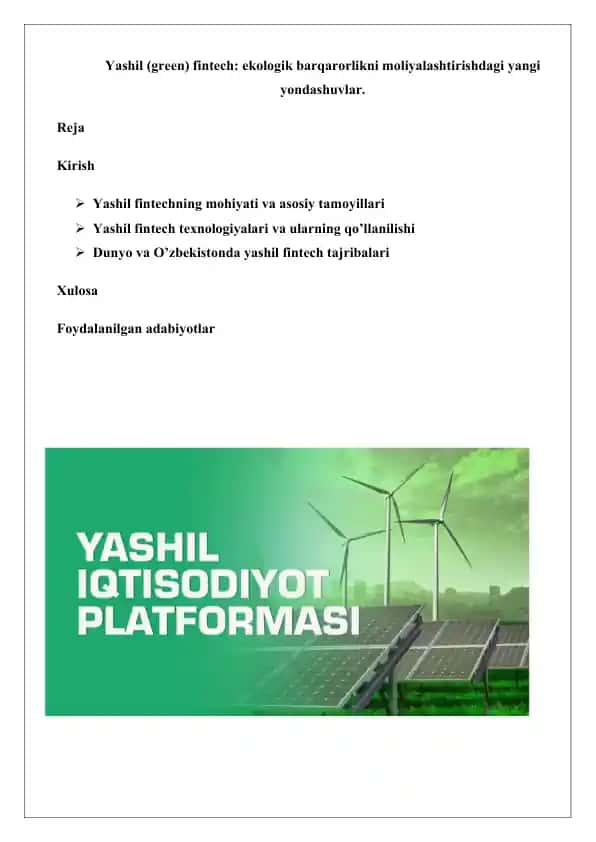 Yashil fintech