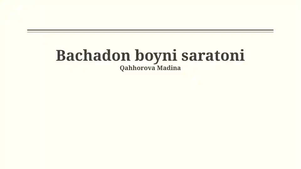 Bachadon bo'yni saratoni