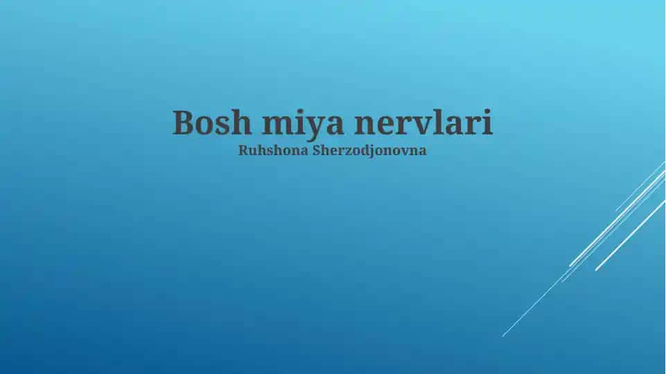 Bosh miya nervlari