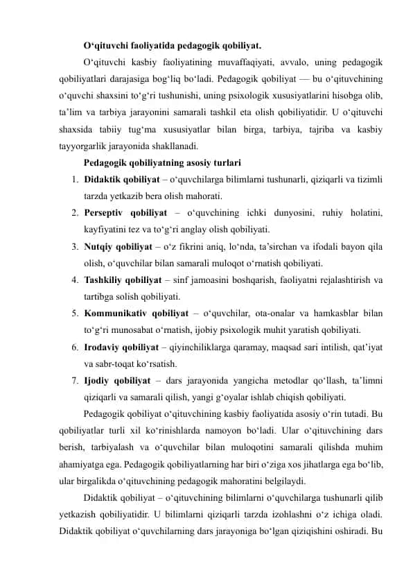 Pedagogik qobiliyat