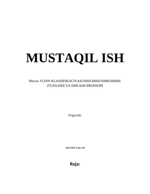 Flinn klassifikatsiyasi