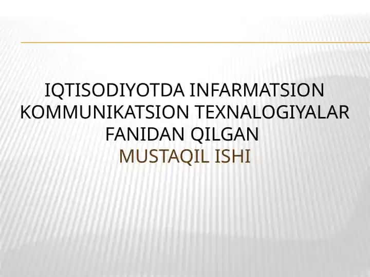 Iqtisodiy axborot tizimlarida mobil platforma texnologiyasi