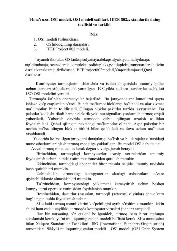 OSI modeli