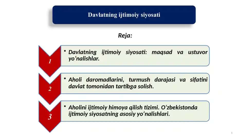 Davlatning ijtimoiy siyosati