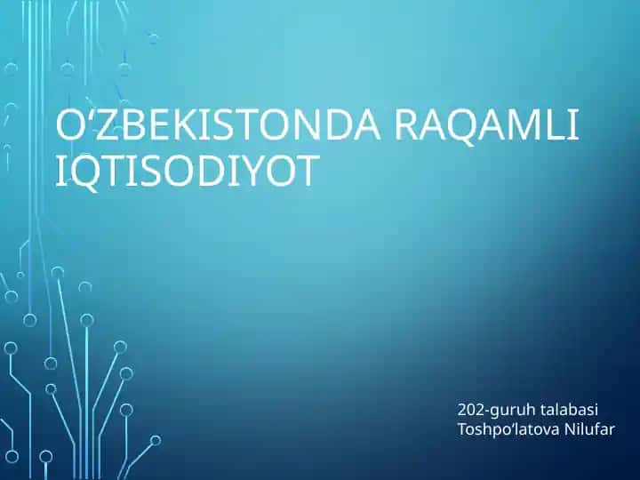 Raqamli iqtisodiyot