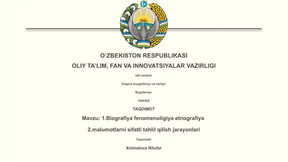 Biografiya, fenomenologiya va etnografiyaga kirish