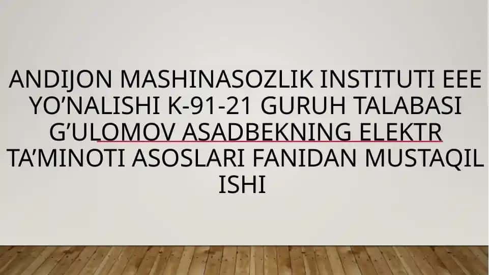 Elektr ta’minoti tizimida hisobiy yuklama va uni aniqlash usullari
