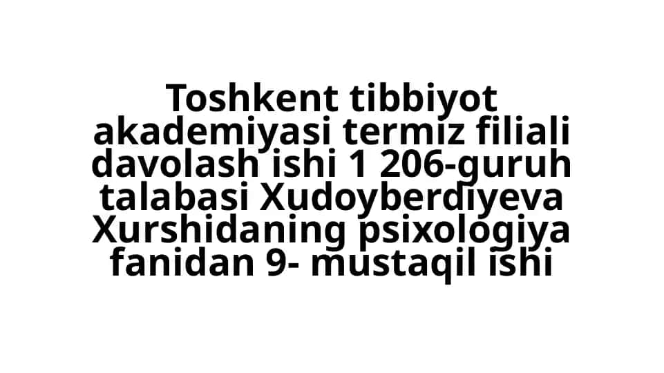 Psixologik moslashuvchanlik va muvozanatni baholash mezonlari