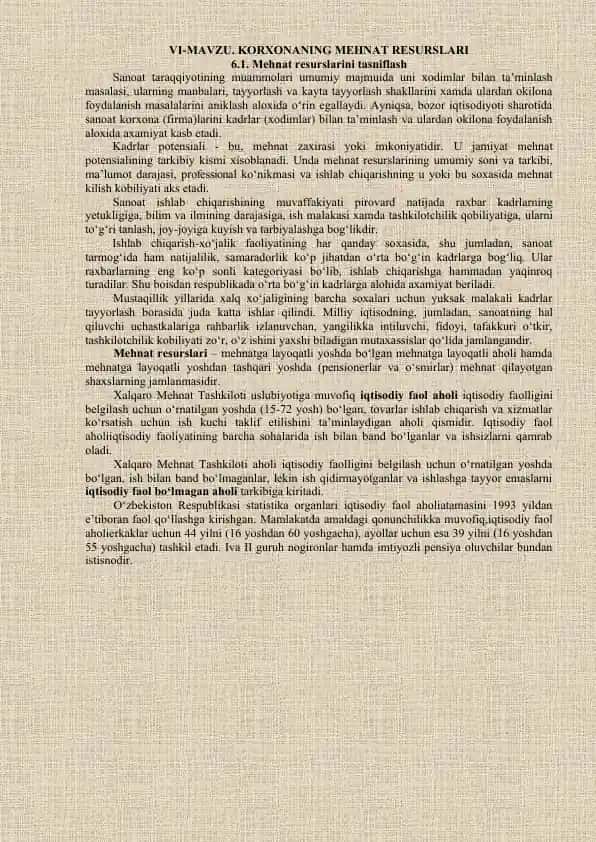 Mehnat Resurslari