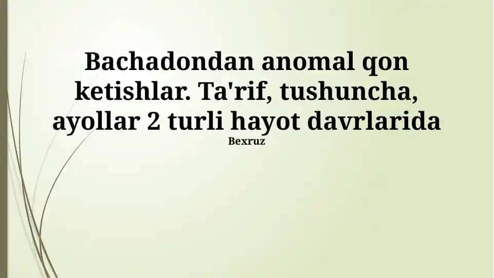 Disfunksional bachadon qon ketishi: Ta'rif