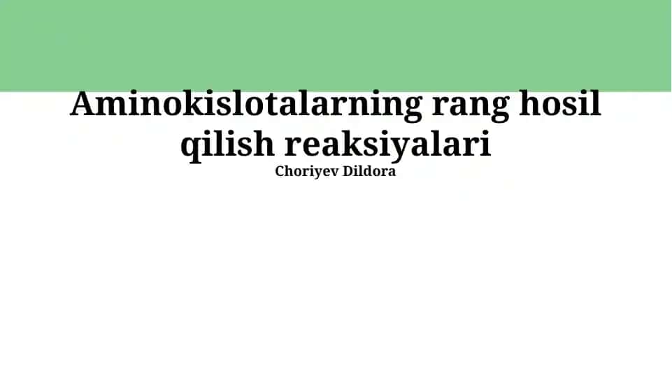 Aminokislotalarning rang hosil qilish reaksiyalari