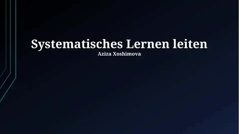 Systematisches Lernen leiten