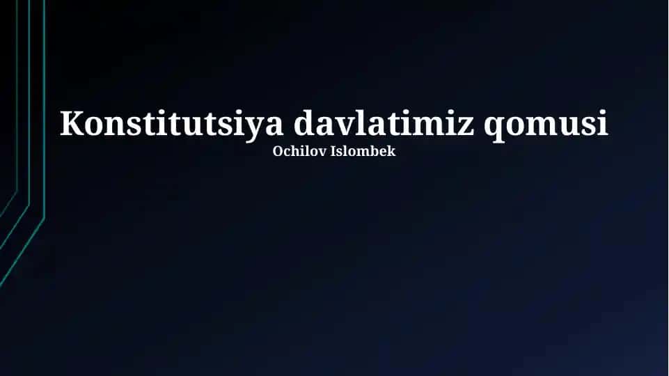 Konstitutsiya davlatimiz qomusi