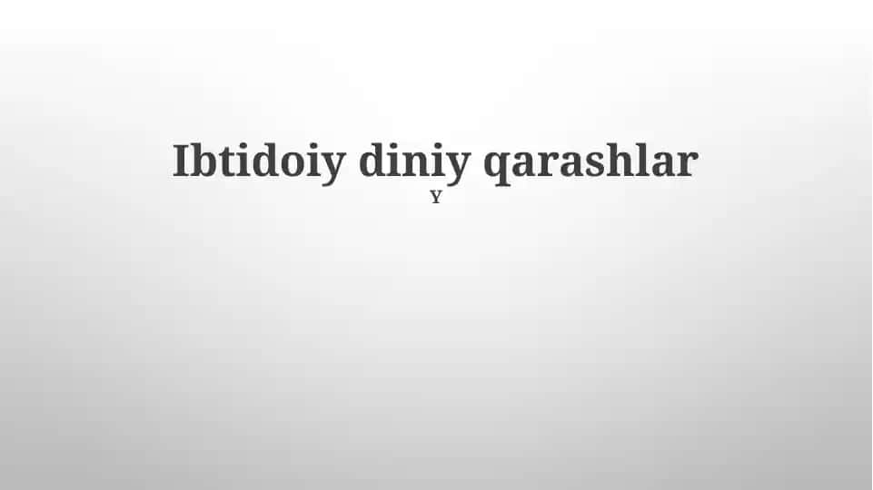 Ibtidoiy diniy qarashlar