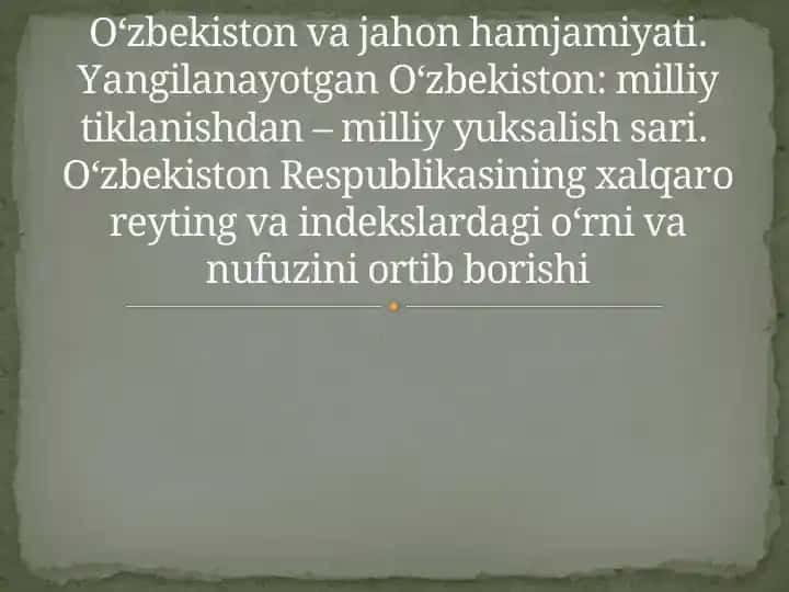 O‘zbekistonning xalqaro aloqalari