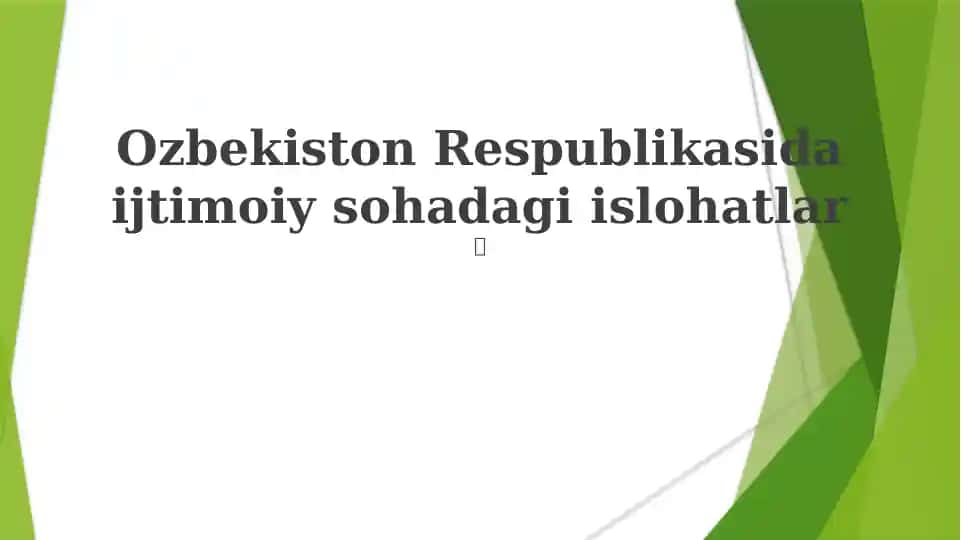 Ijtimoiy islohotlar