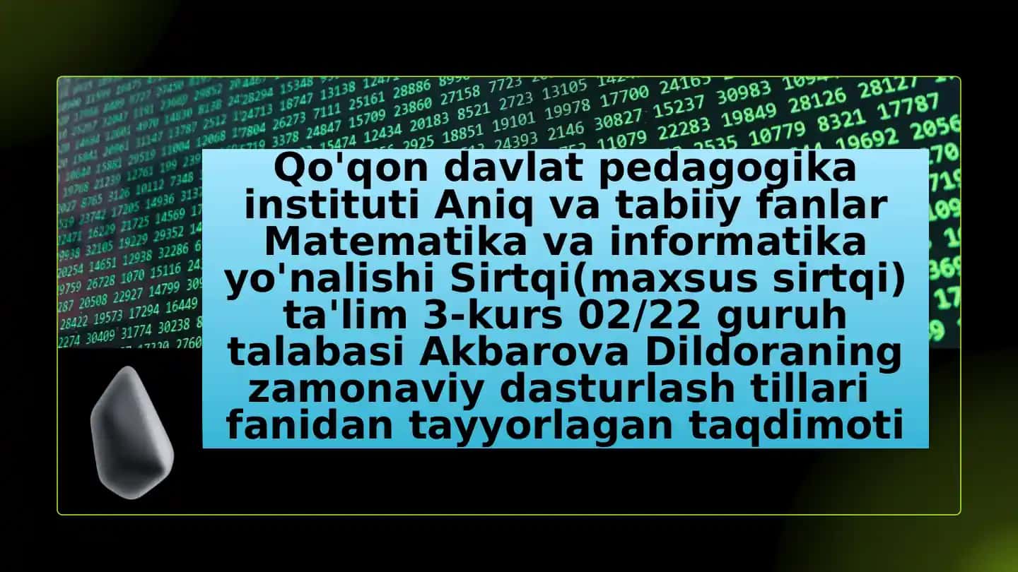 Pythonda sinflar va obyektlar