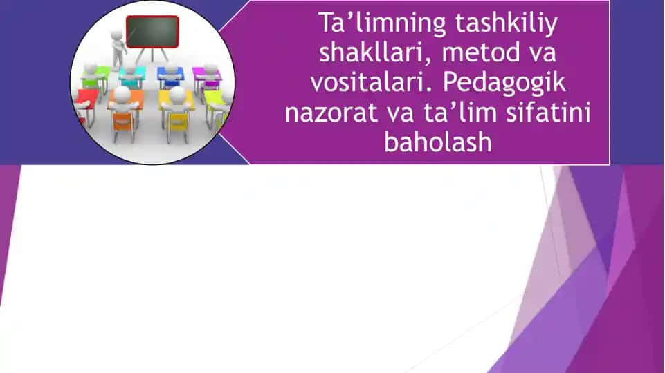 Ta’limni Tashkil Etish Shakllari