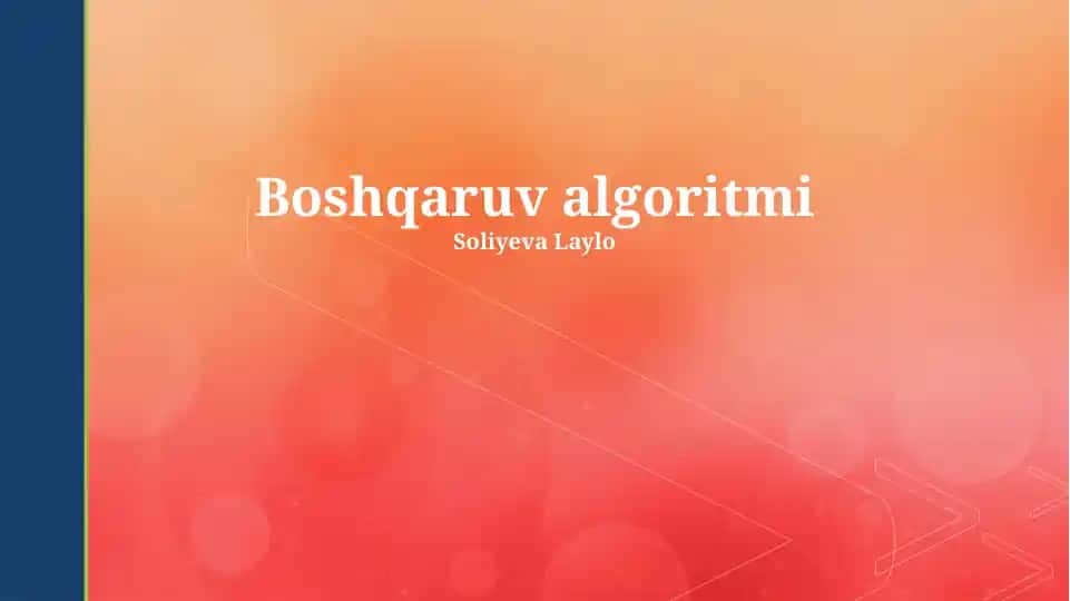 Boshqaruv algoritmi
