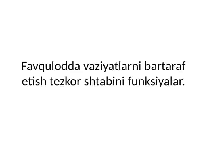 Avariyaning sodir bo‘lgan joyini aniqlash va unito‘liq baholash
