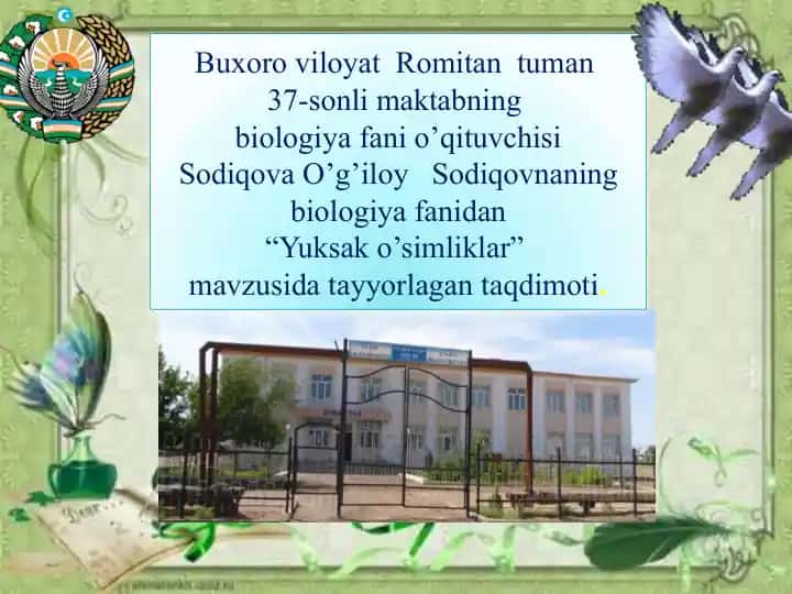 "Yuksak o’simliklar" taqdimoti