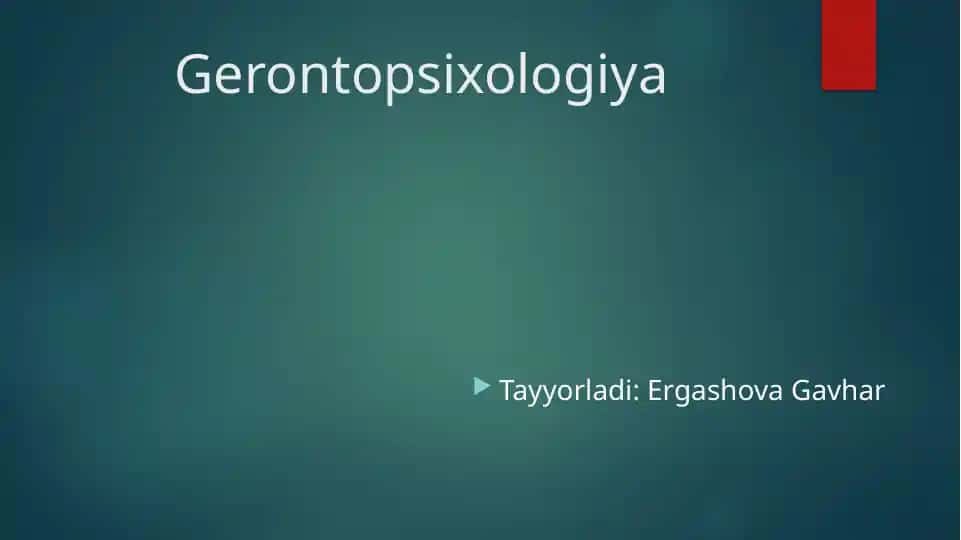 Gerontopsixologiya