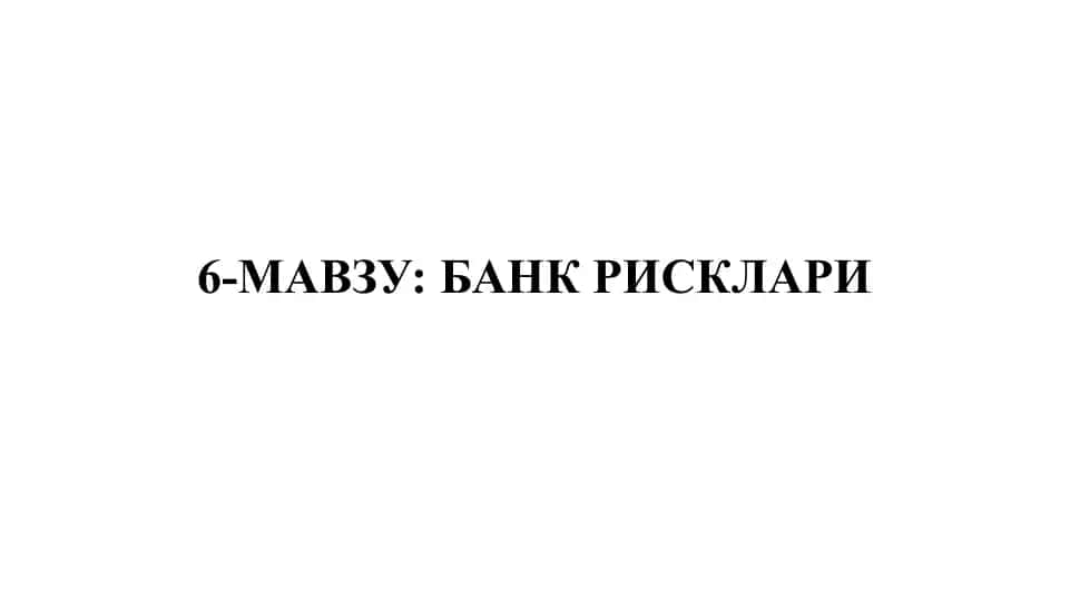Bank risklari