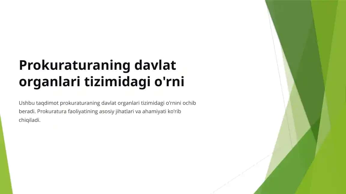 Sud-huquq islohotlarining Prokuratura organlari maqomiga tasiri