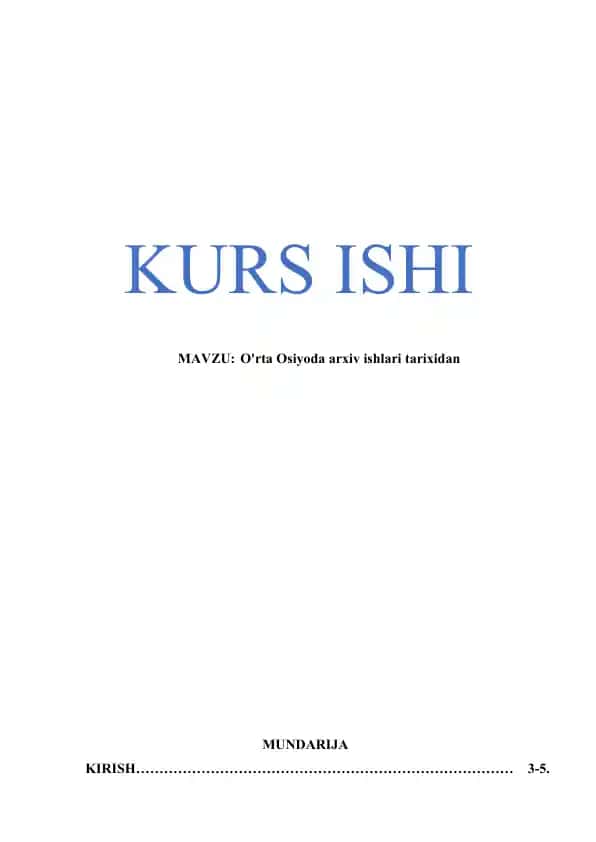 O'rta Osiyoda arxiv ishlari tarixidan