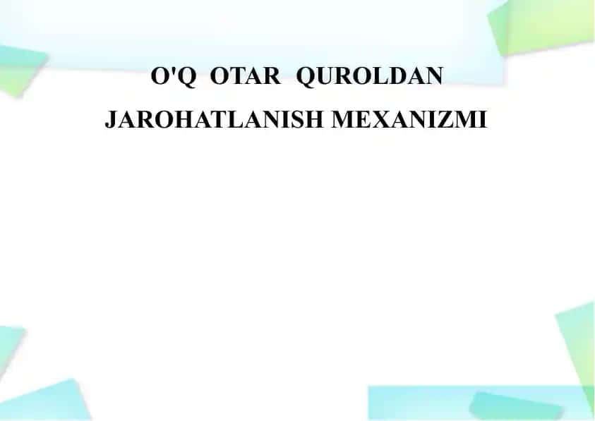 Jarohatlanish Mexanizmi