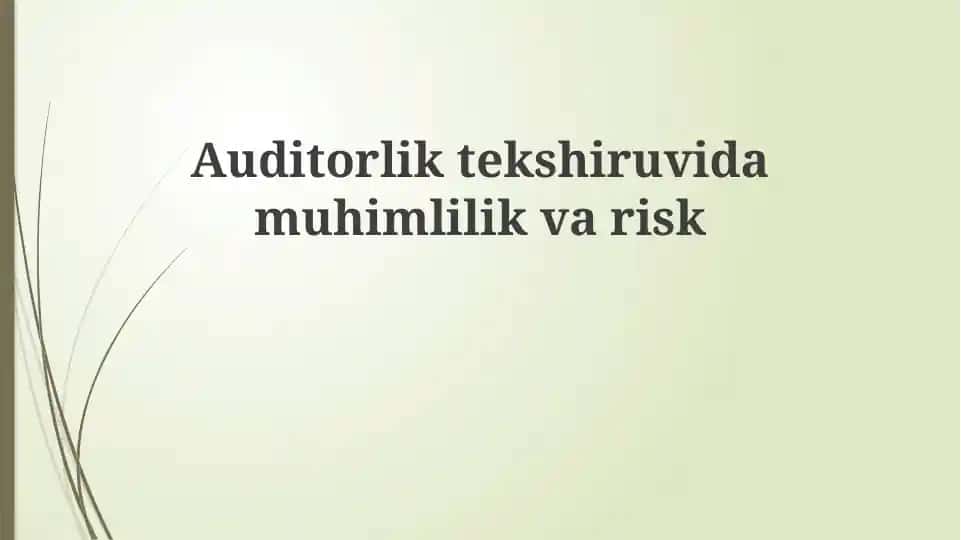 Auditorliktekshiruvidamuhimlilikvarisk