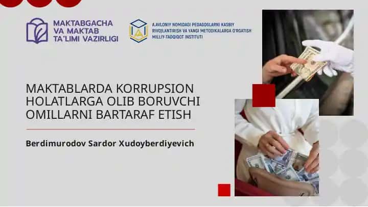 Korrupsiya Holatlarga Olib Boruvchi Omillarni Bartaraf Etish