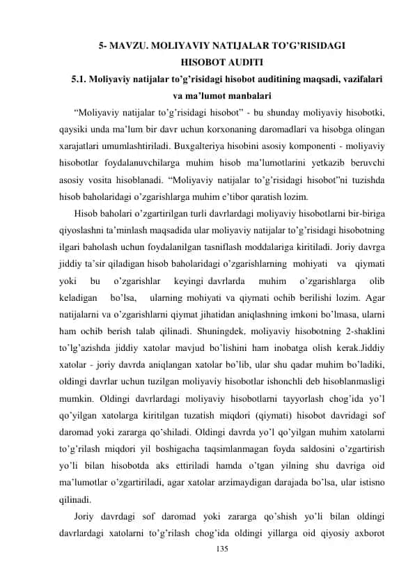 Moliyaviy natijalar toʻgʻrisidagi hisobot auditi
