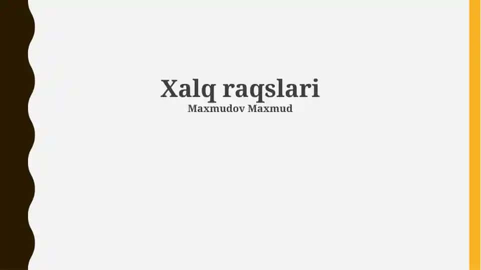 Xalq raqslari