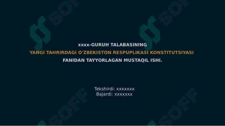 YANGI TAHRIRDAGI O‘ZBЕKISTON RЕSPUBLIKASI KONSTITUTSIYASINI QABUL QILINISHINING TARIXIY ZARURIYATI