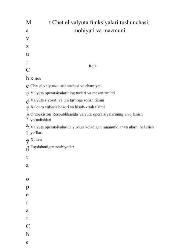 Chet el valyuta operatsiyalari