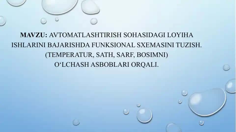 Avtomatlashtirish sohasidagi loyiha ishlarini bajarishda funksional sxemasini tuzish