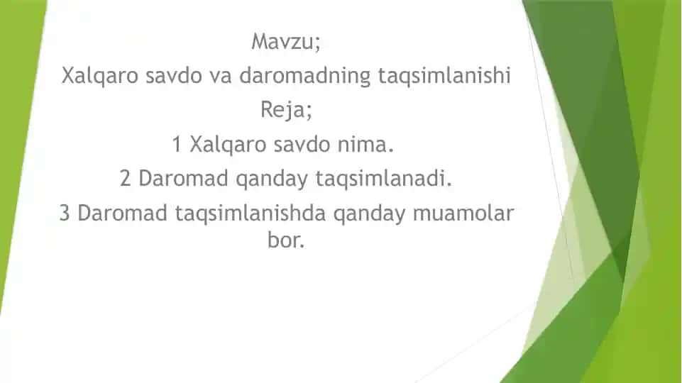 Xalqaro savdo va daromadning taqsimlanishi