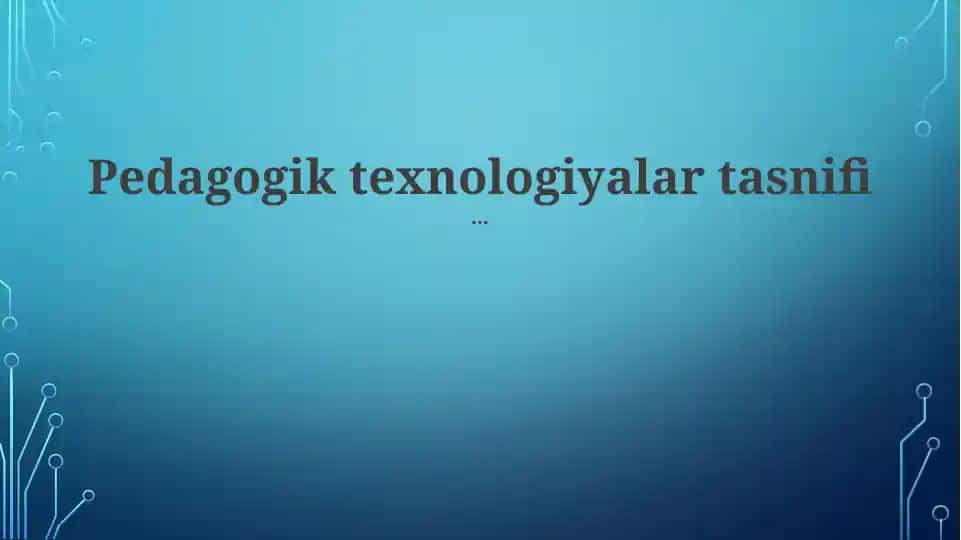 Moslashuvchan O'rganish Texnologiyalari