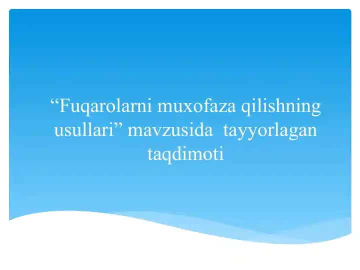 Fuqarolarni muhofaza qilishning usullari